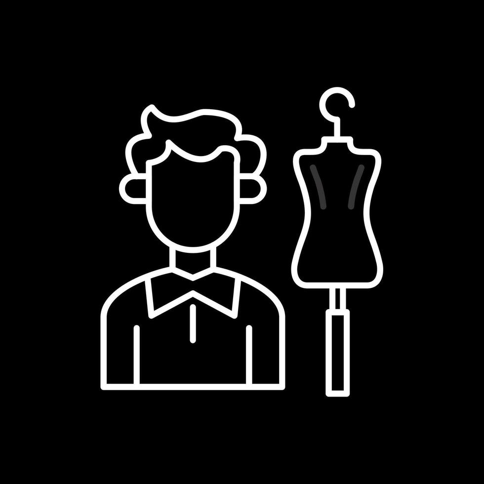 Tailor Line Inverted Icon vector