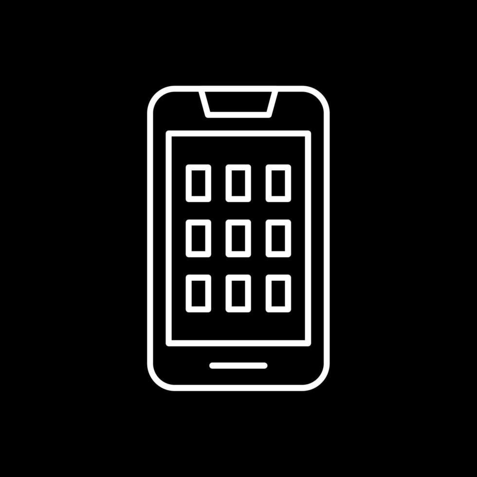 Mobile Line Inverted Icon vector