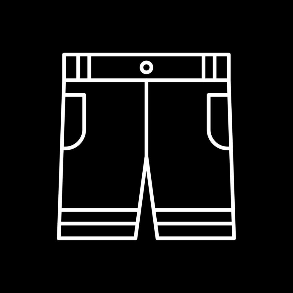 icono de línea de pantalones cortos invertida vector