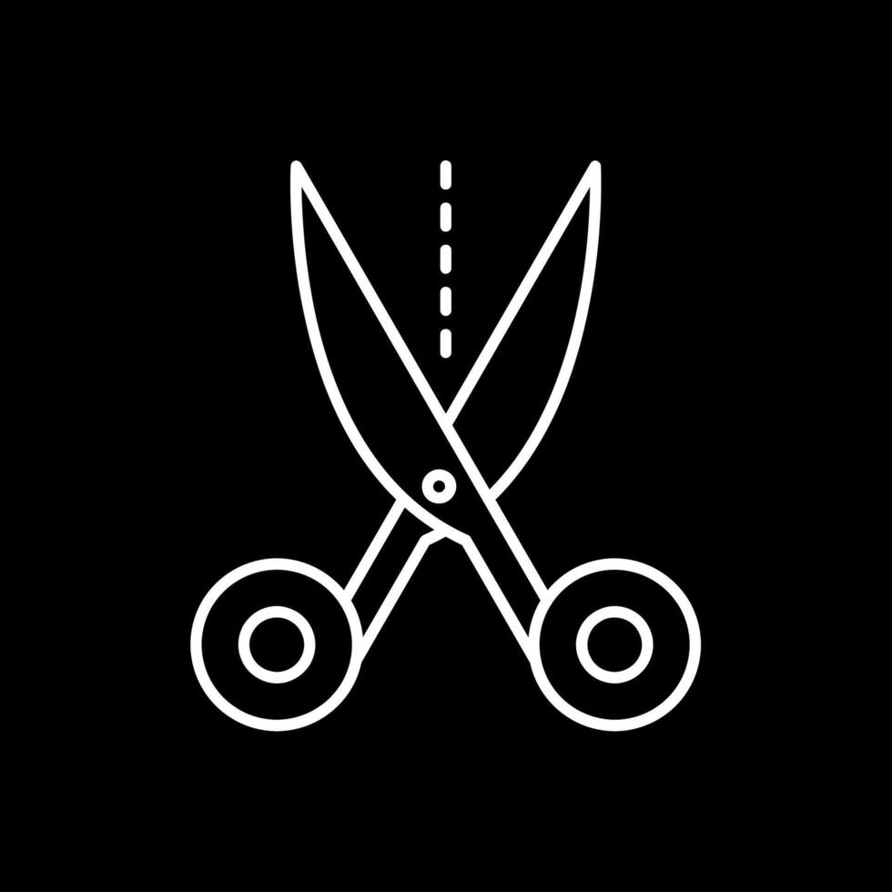 Scissors Line Inverted Icon vector