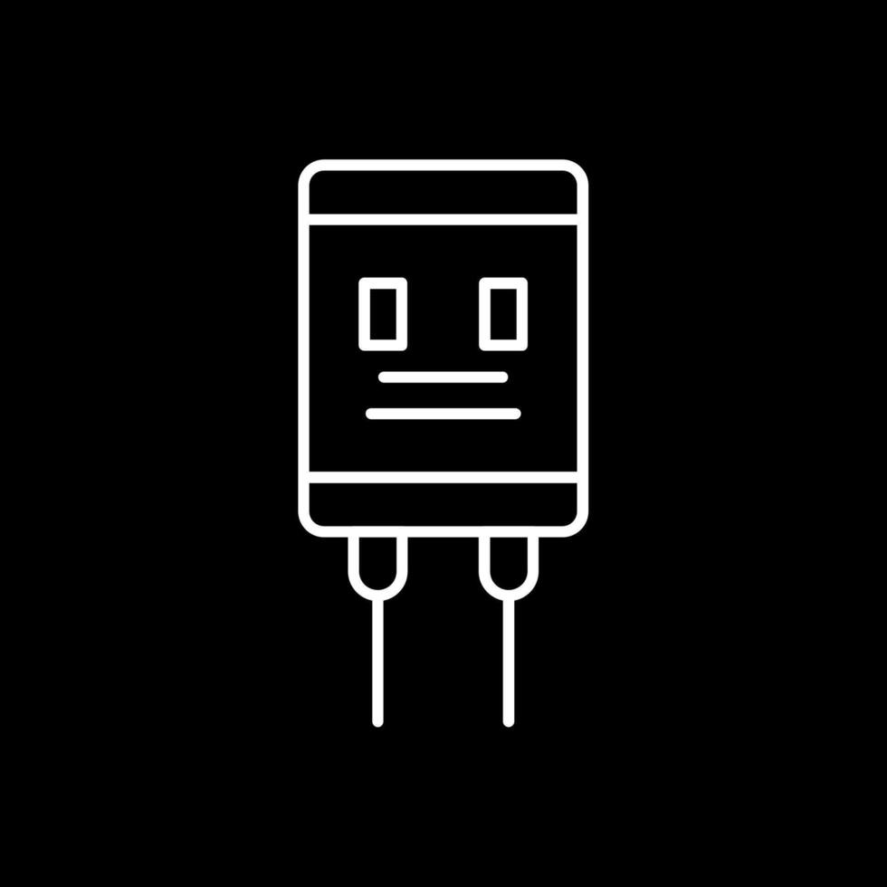 icono de línea de capacitor invertida vector