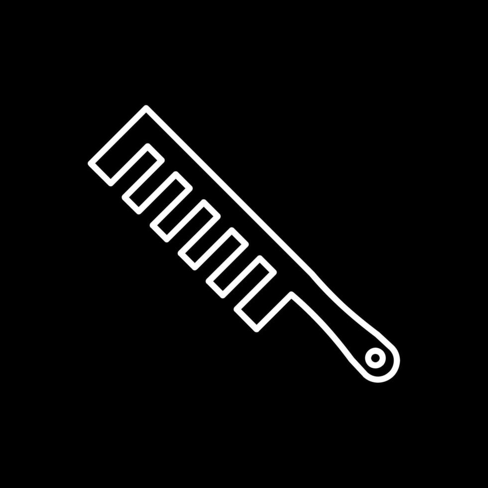 Hair Comb Line Inverted Icon vector