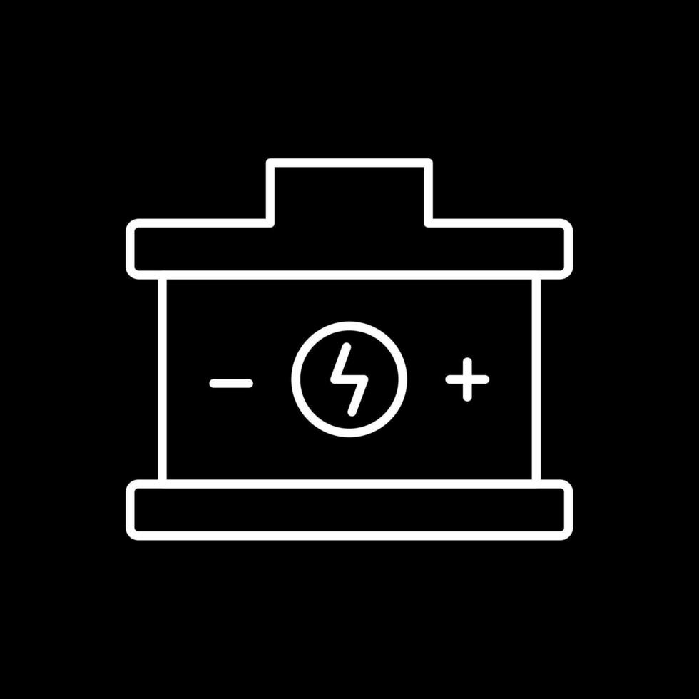 icono de línea de batería invertida vector