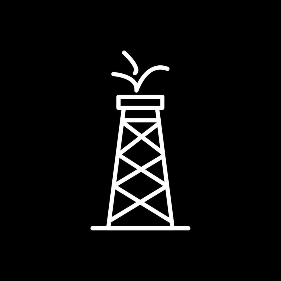 petróleo torre línea invertido icono vector