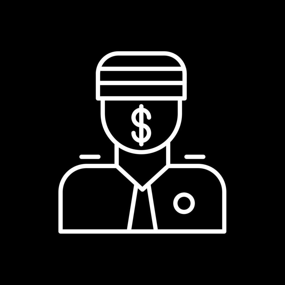 Bribe Line Inverted Icon vector
