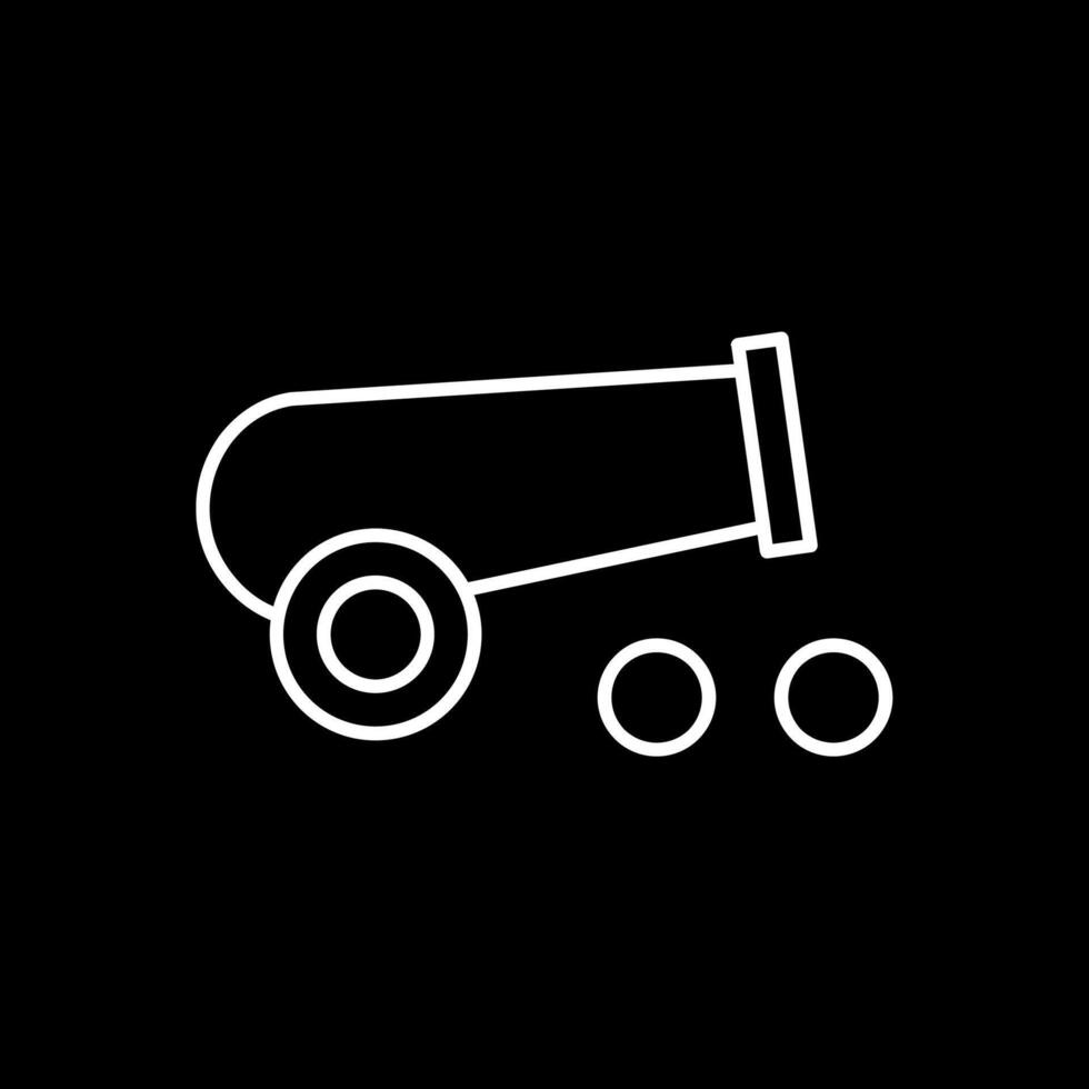 Cannon Line Inverted Icon vector