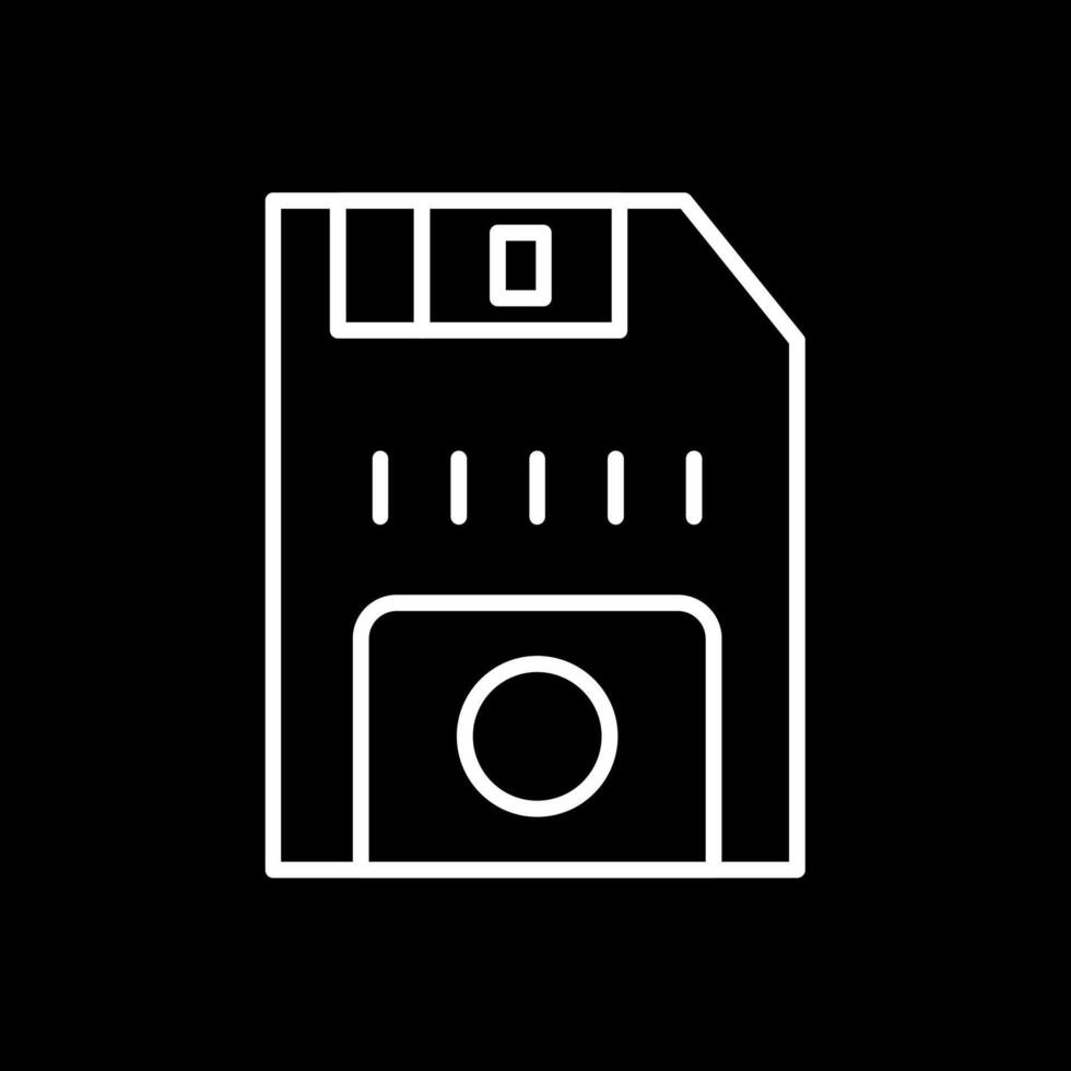 Floppy Disk Line Inverted Icon vector