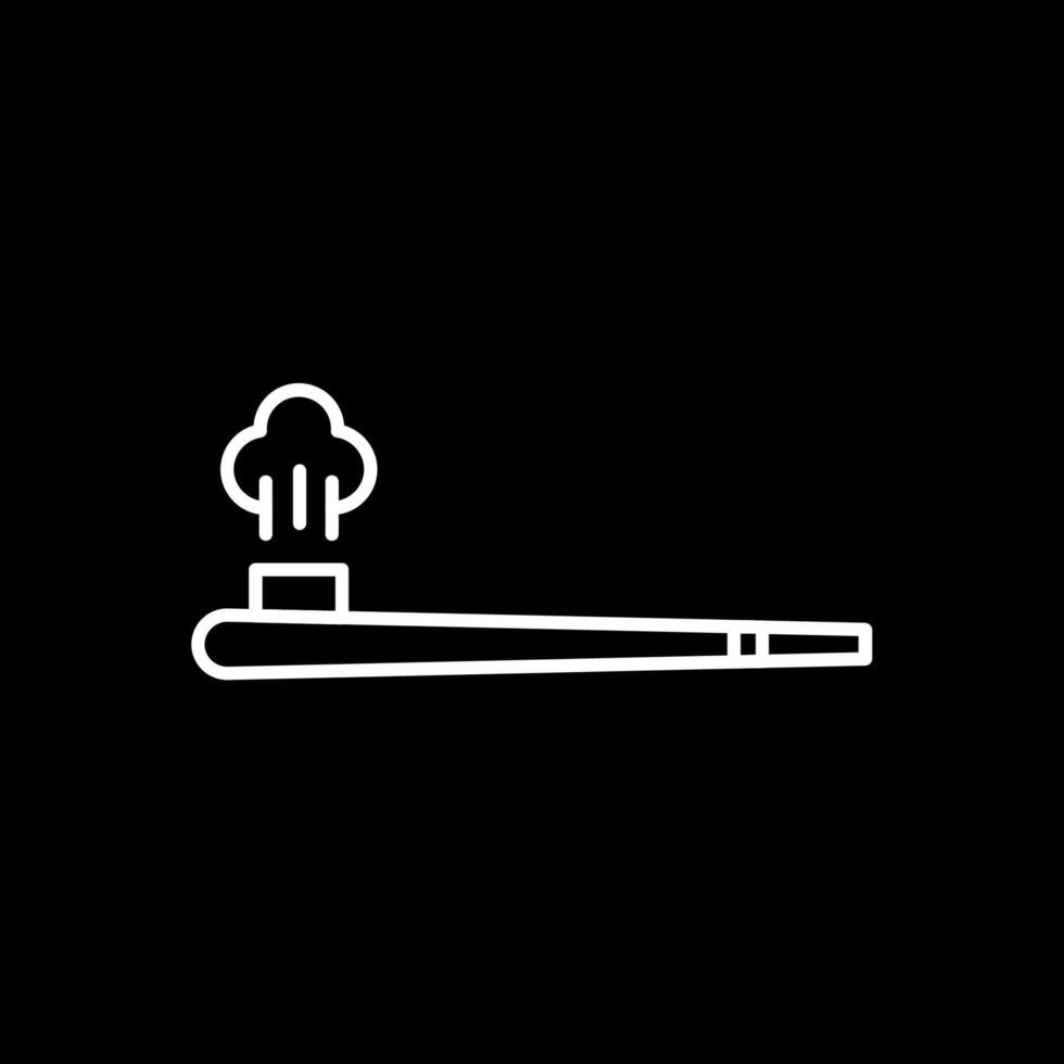 Smoking Pipe Line Inverted Icon vector