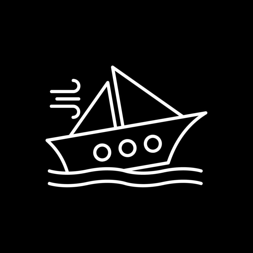 Shipwreck Line Inverted Icon vector