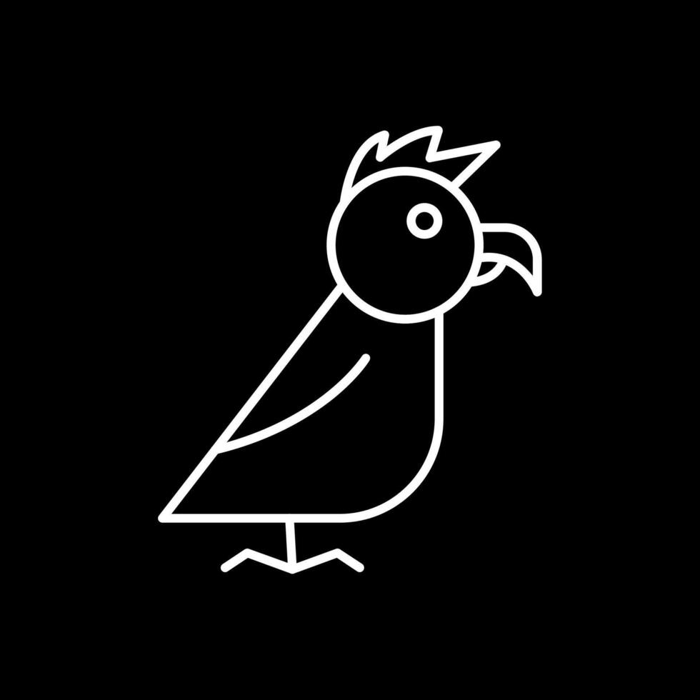 Parrot Line Inverted Icon vector