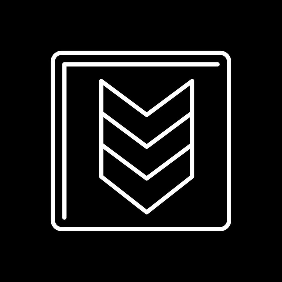 Down Chevron Line Inverted Icon vector