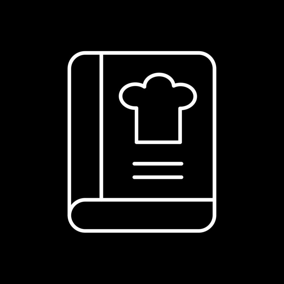 cocinar libro línea invertido icono vector