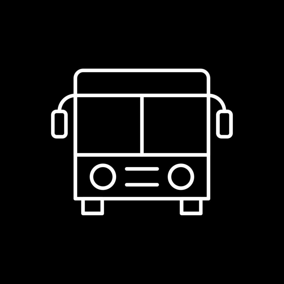 icono de línea de autobús invertida vector