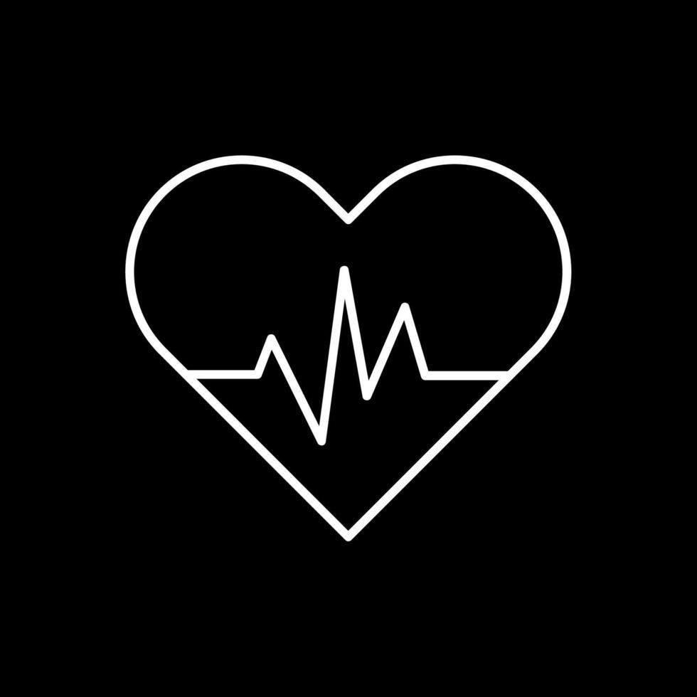 Heart Beat Line Inverted Icon vector