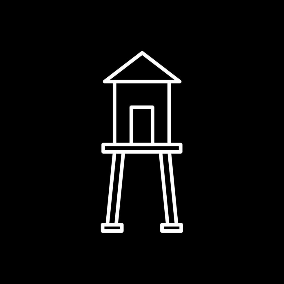 Water Tower Line Inverted Icon vector