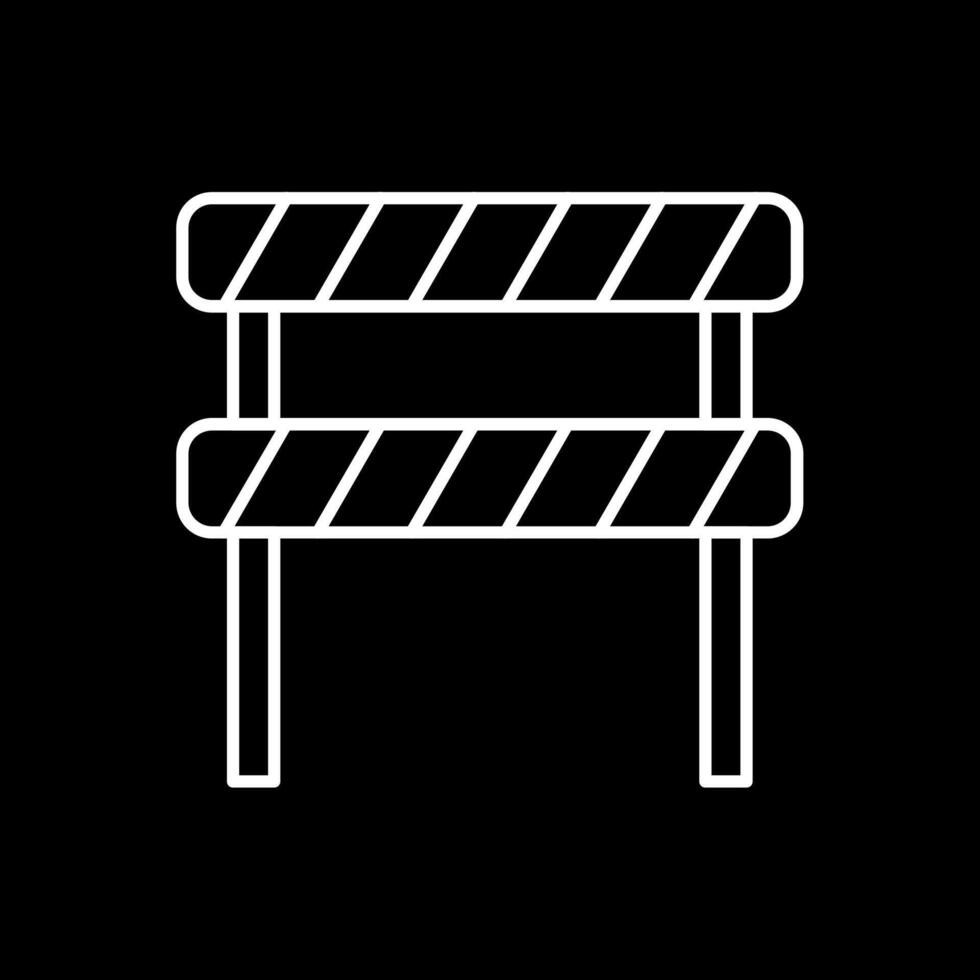 Road Block Line Inverted Icon vector