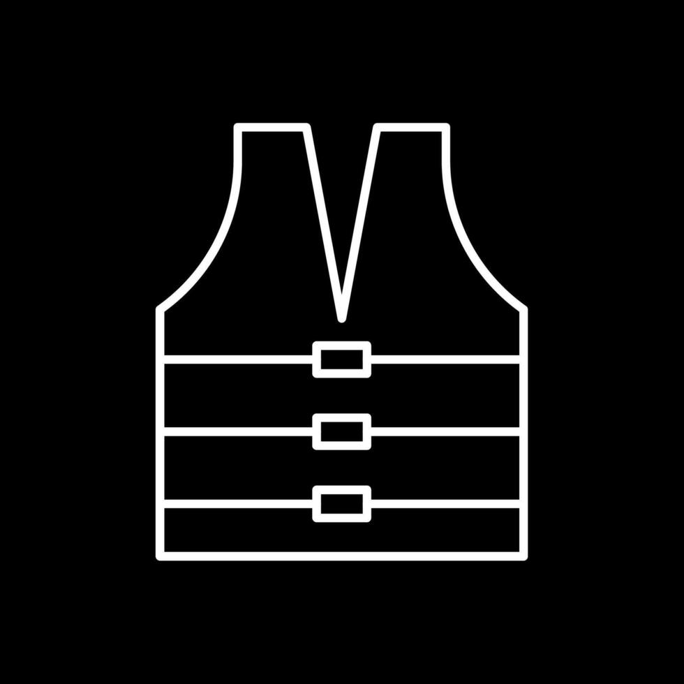 Life Jacket Line Inverted Icon vector