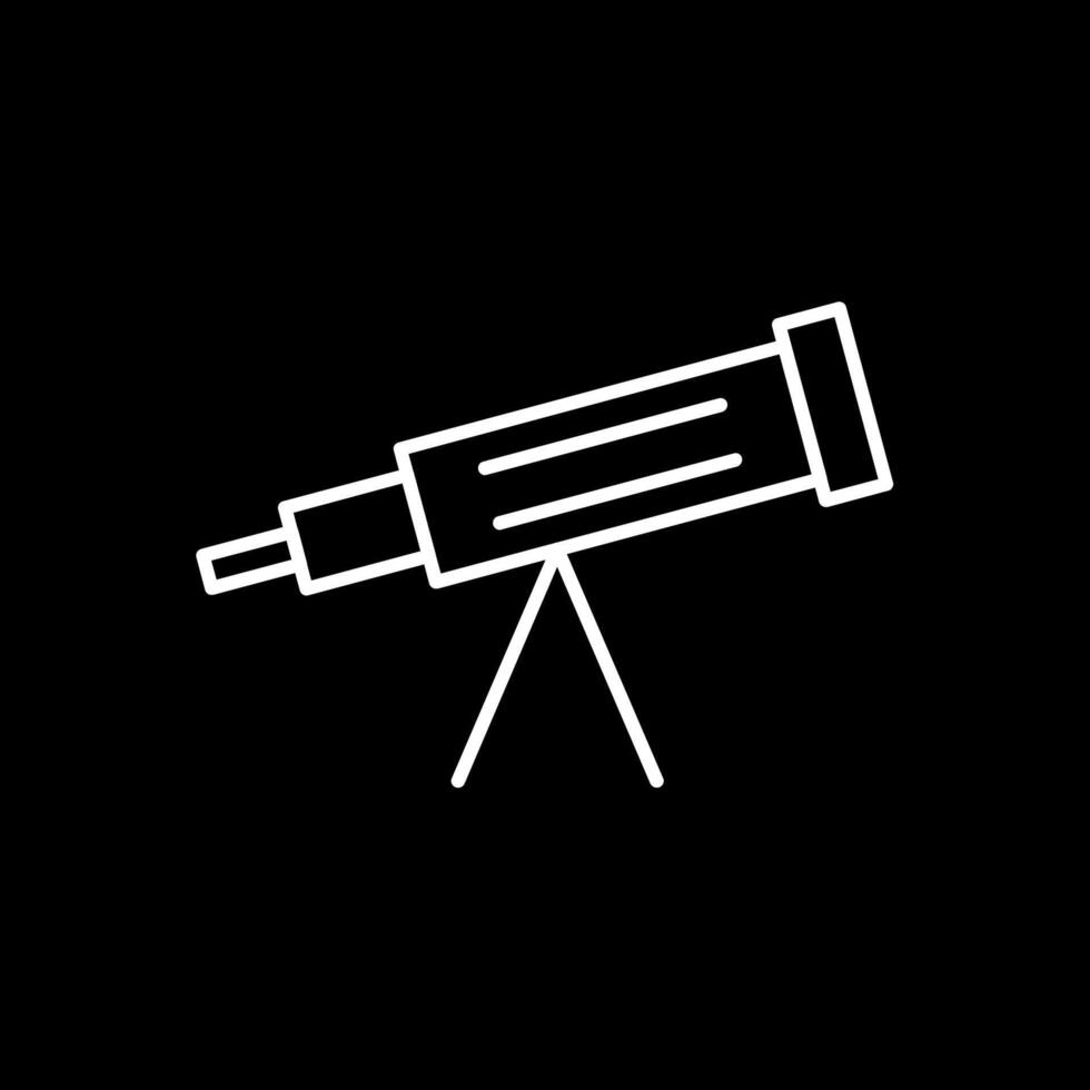 icono de línea de telescopio invertida vector