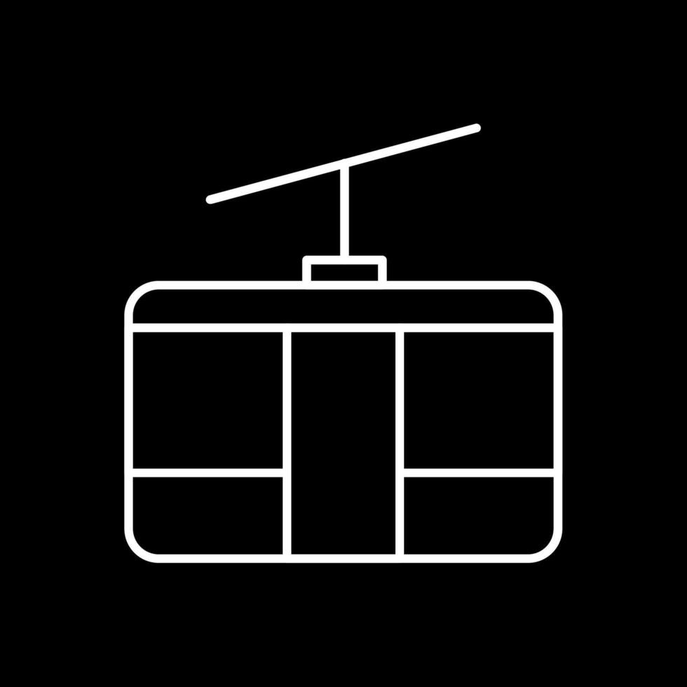 Cableway Line Inverted Icon vector