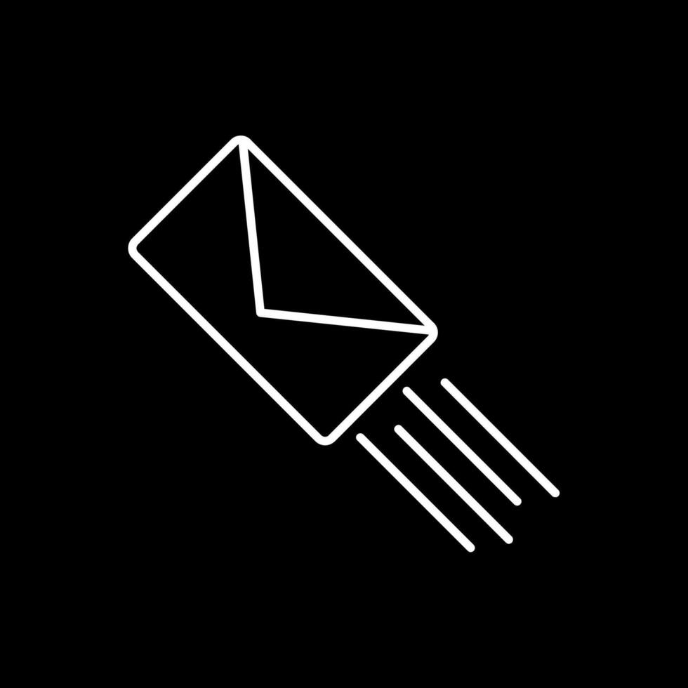 Express Mail Line Inverted Icon vector