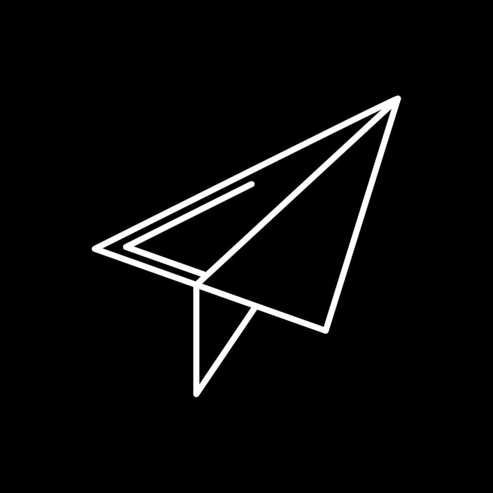 Paper Plane Line Inverted Icon vector