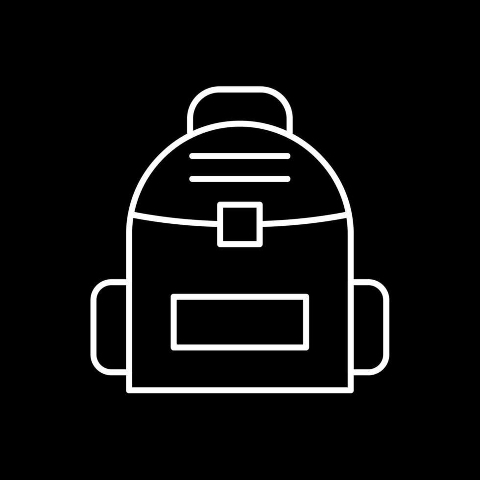 Backpack Line Inverted Icon vector