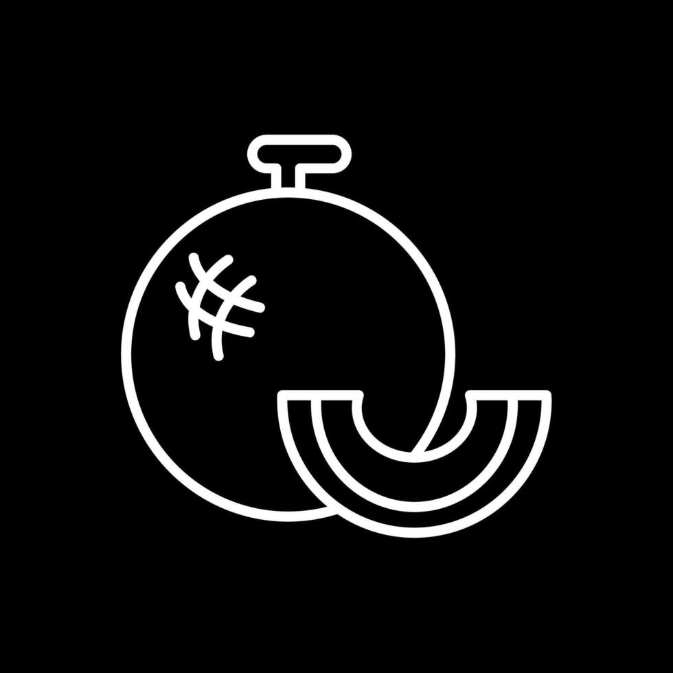 Cantaloupe Line Inverted Icon vector