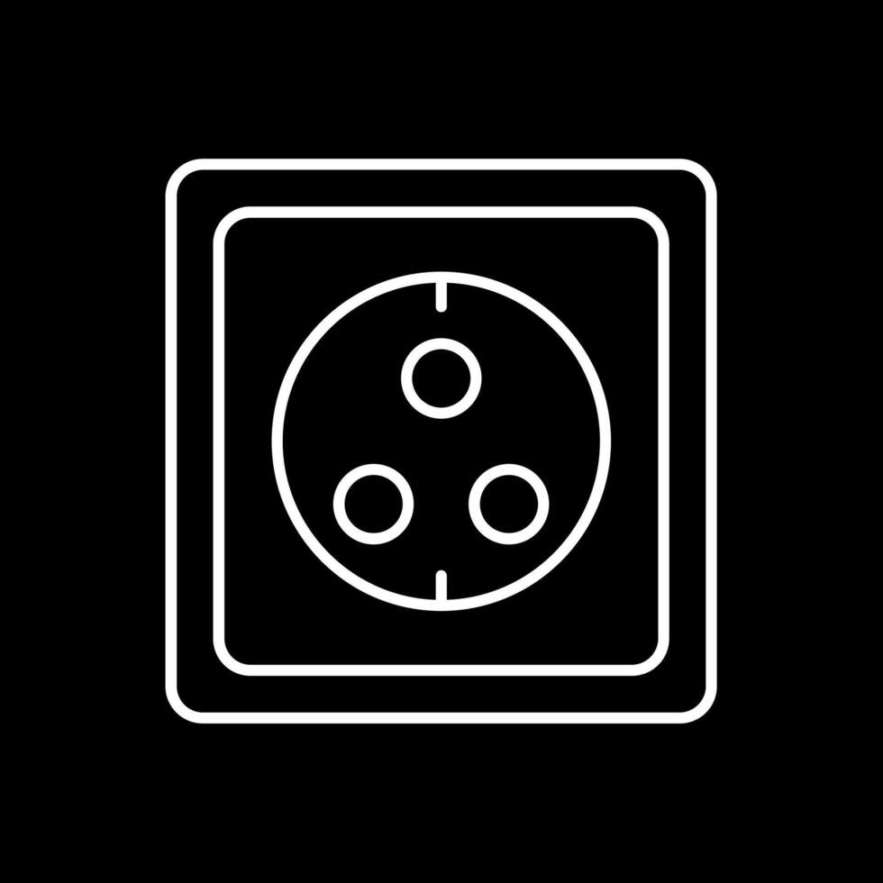 Wall Socket Line Inverted Icon vector