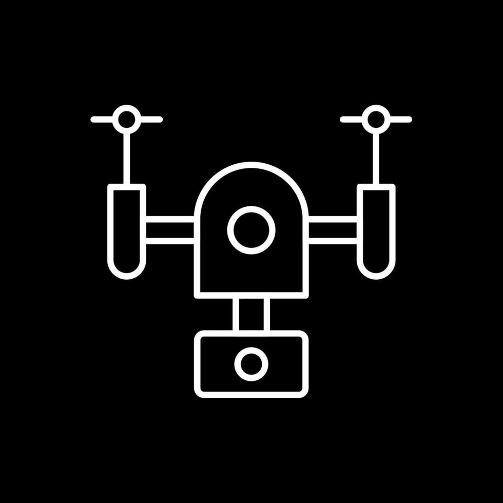 Drone Line Inverted Icon vector