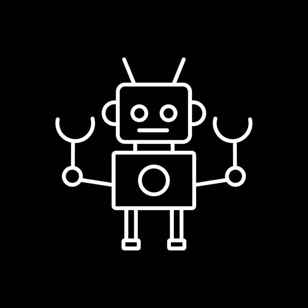 Robot Line Inverted Icon vector