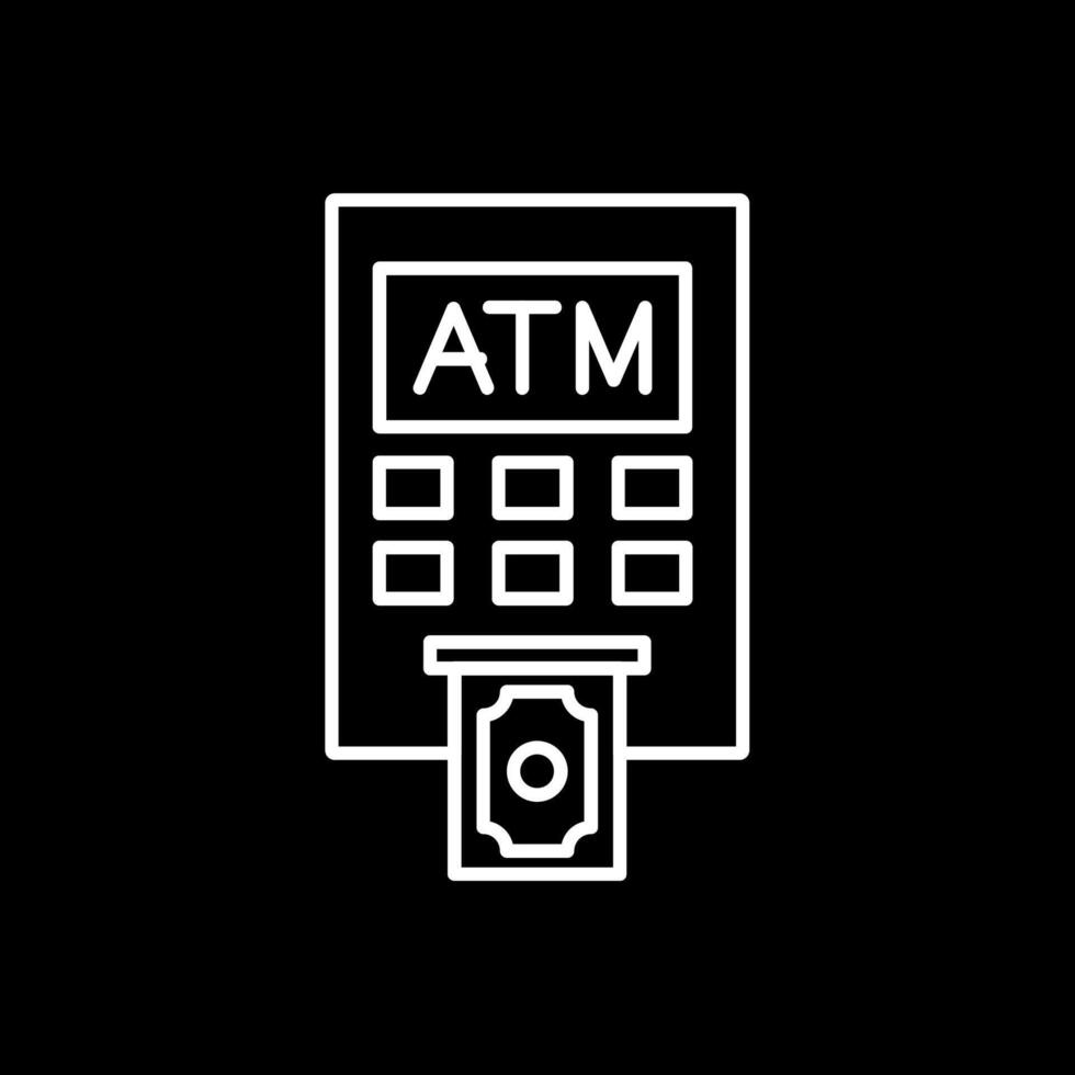 Atm Machine Line Inverted Icon vector