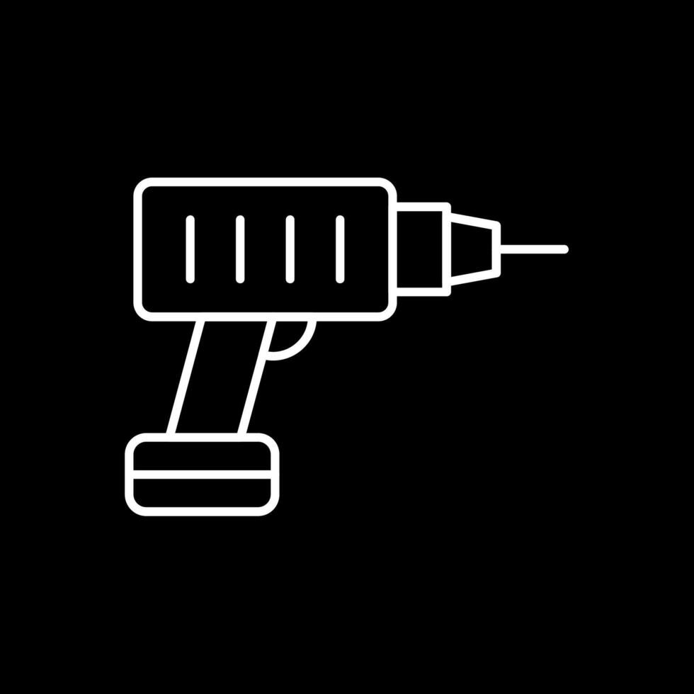 Hammer Drill Line Inverted Icon vector