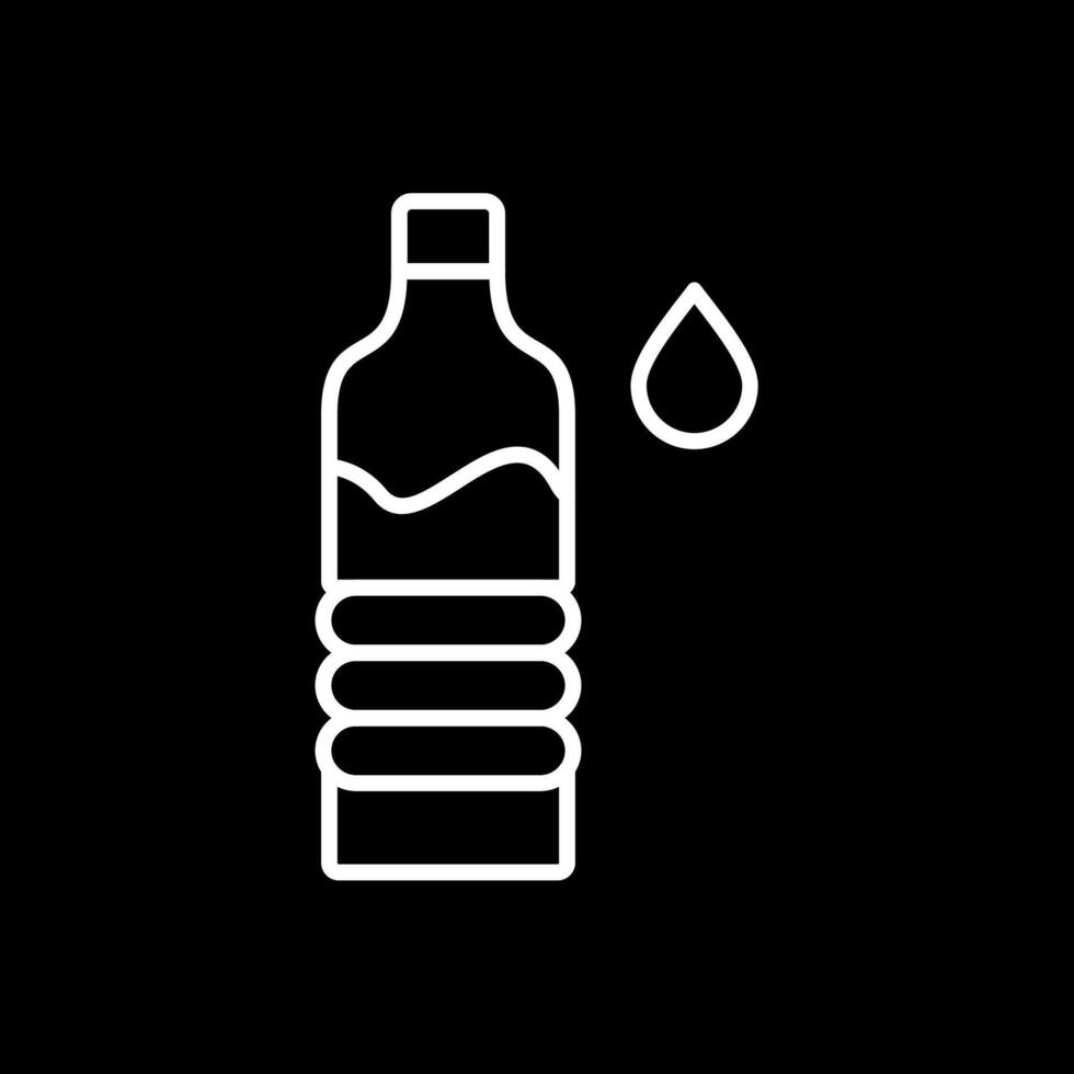 icono de línea de botella de agua invertida vector