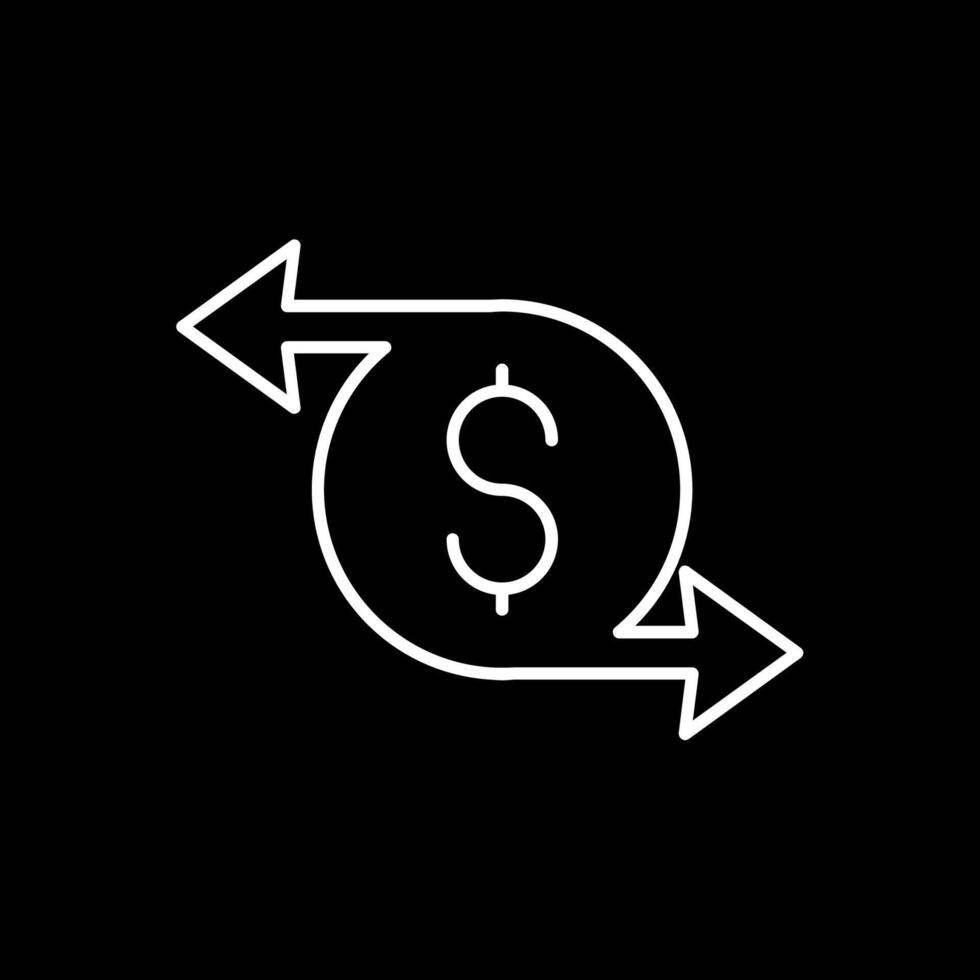 icono de línea de transferencia de dinero invertida vector