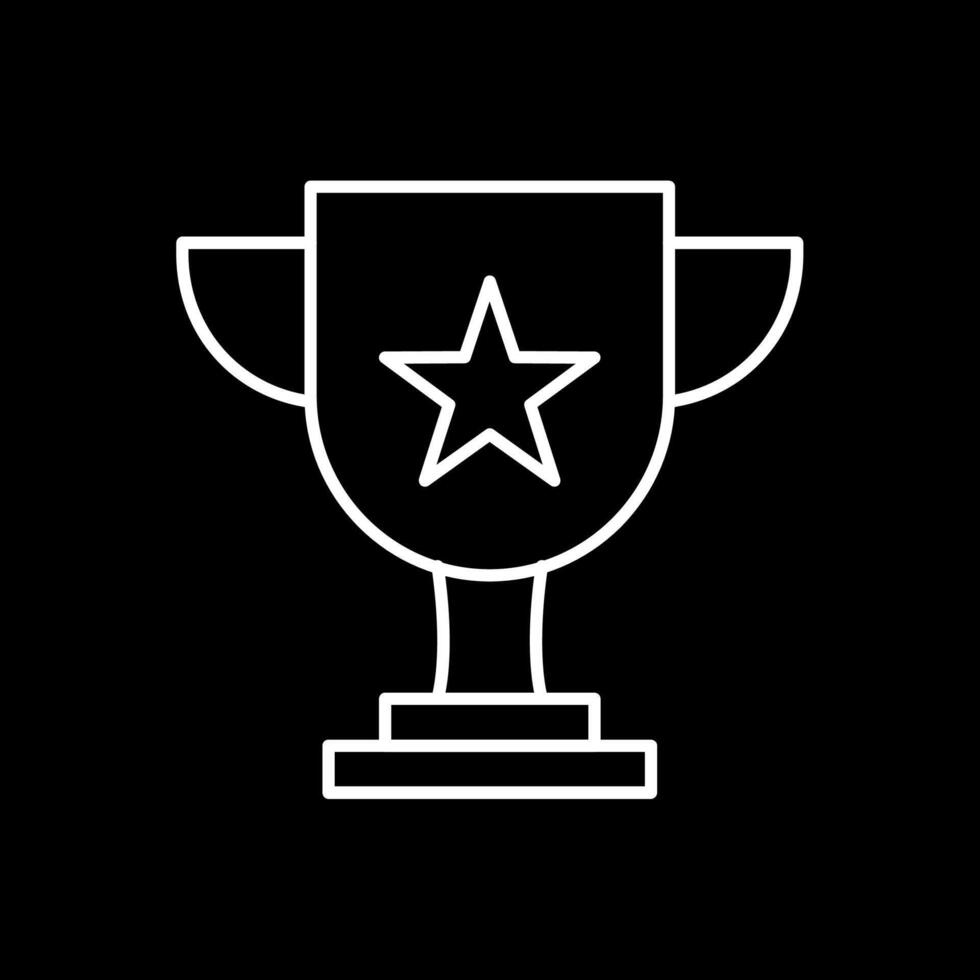 icono de línea de trofeo invertida vector