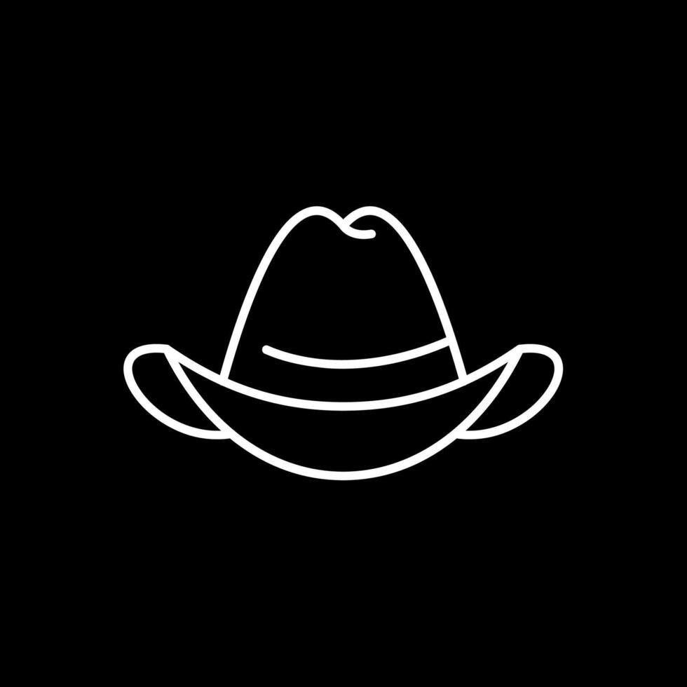 icono de línea de sombrero invertida vector