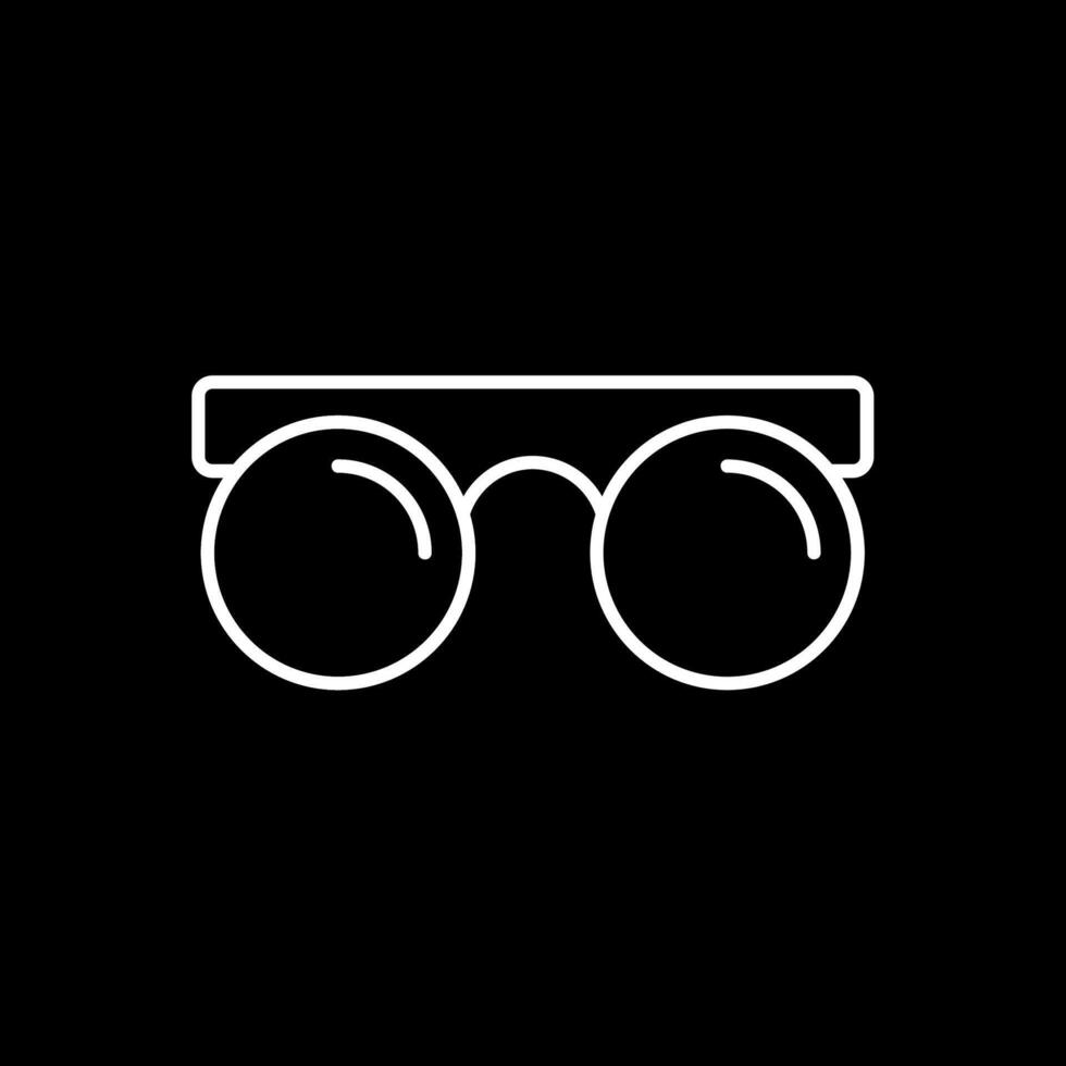 icono de línea de gafas vintage invertida vector