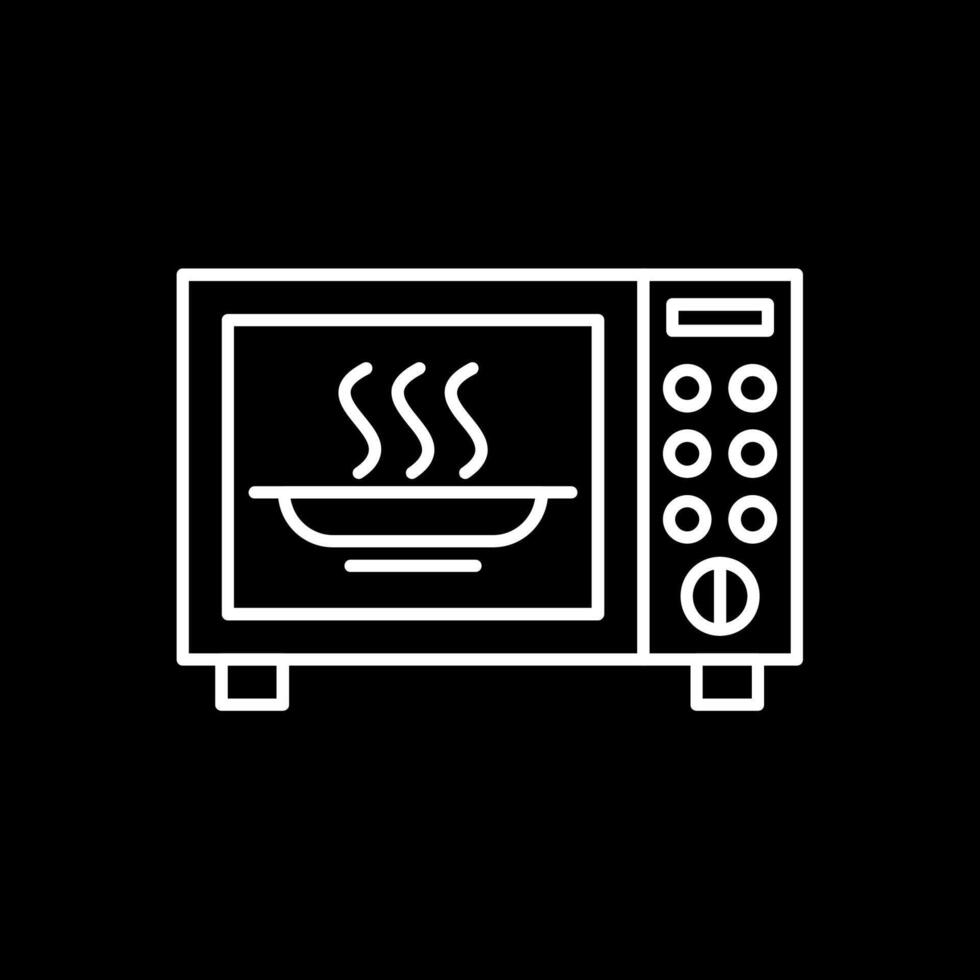 Microwave Line Inverted Icon vector