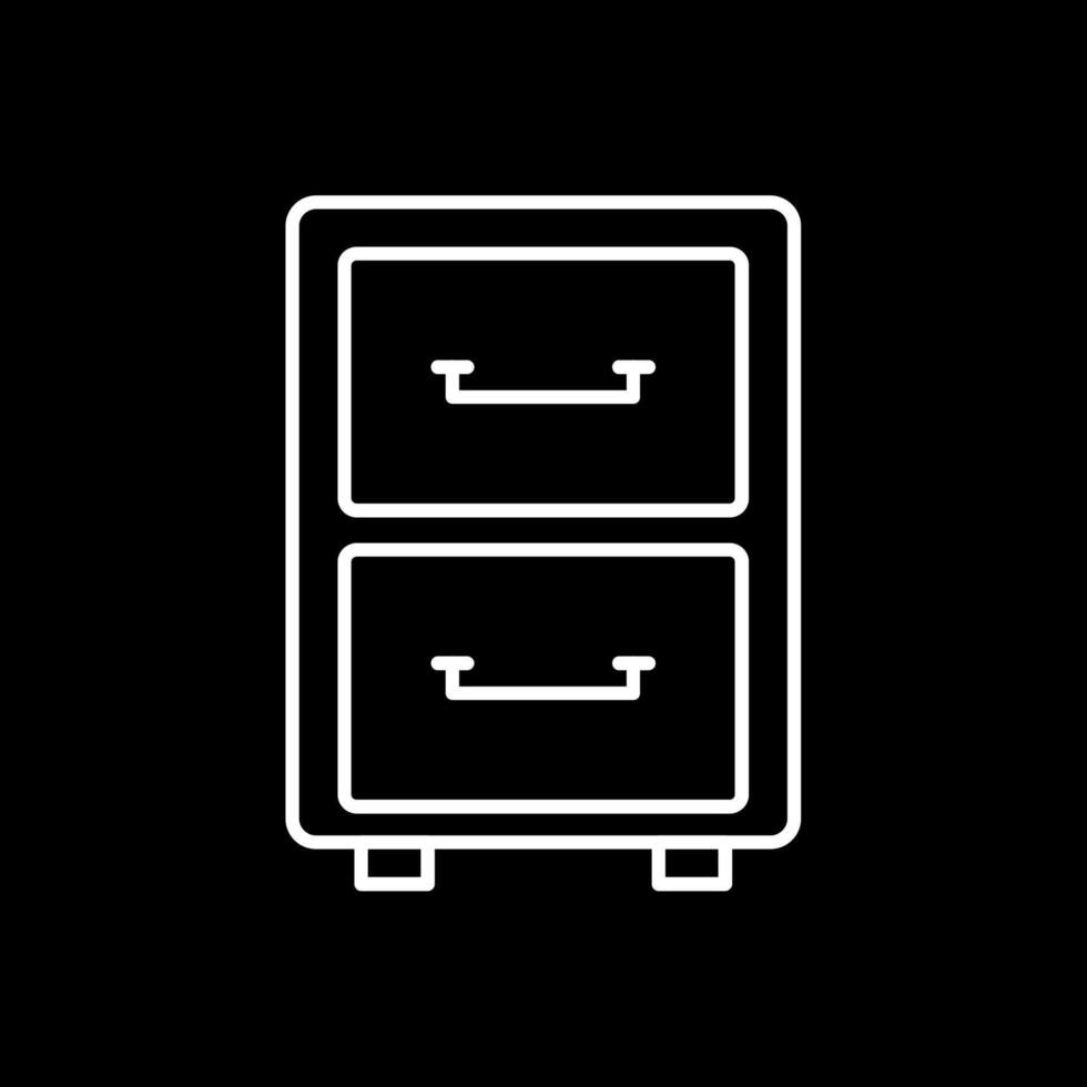 Filling Cabinet Line Inverted Icon vector