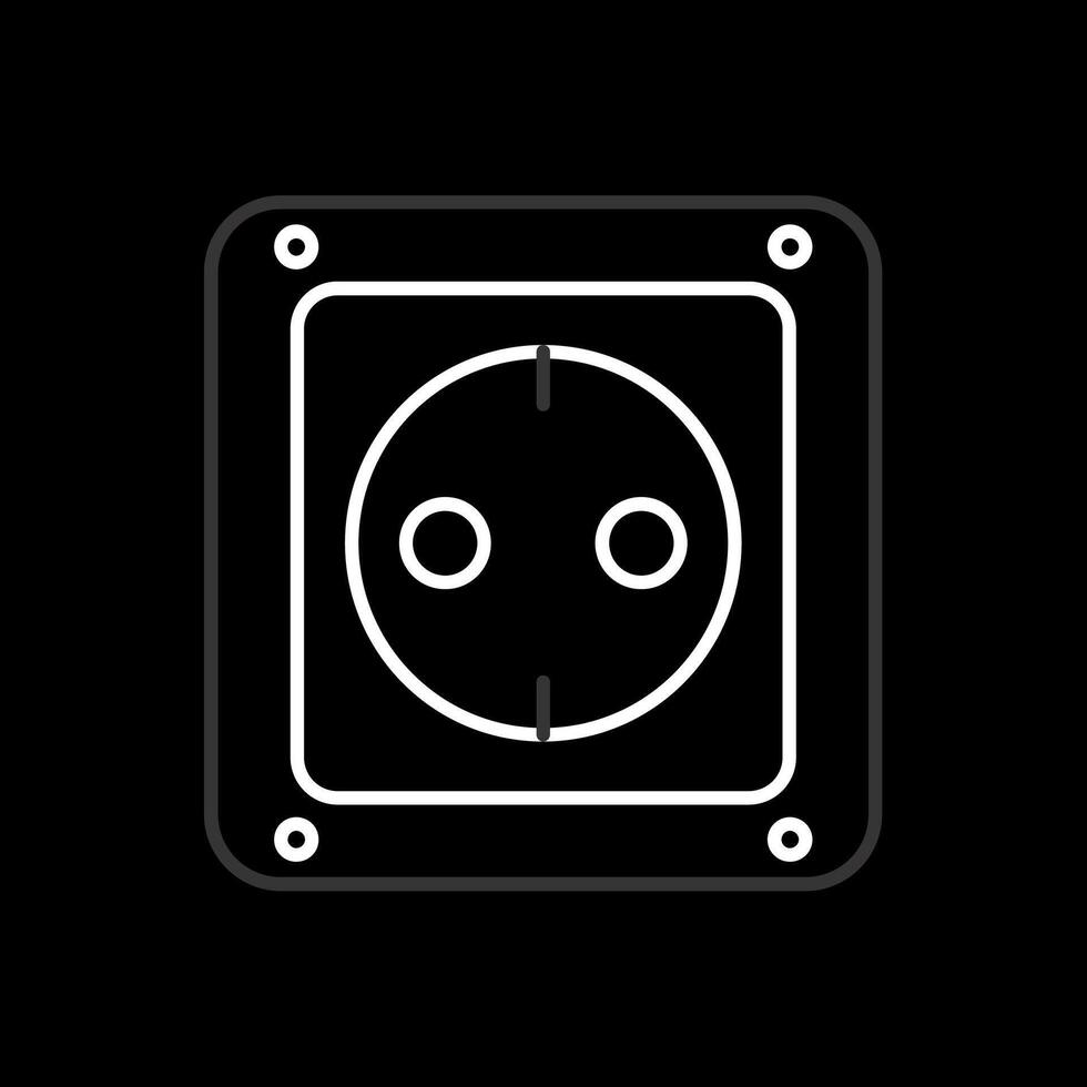 Socket Line Inverted Icon vector