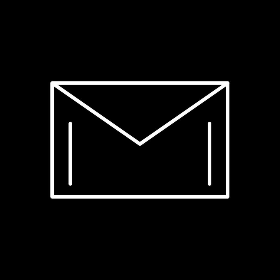 icono de línea de correo invertida vector