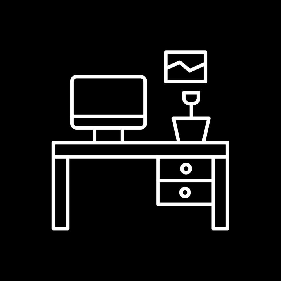 Workplace Line Inverted Icon vector