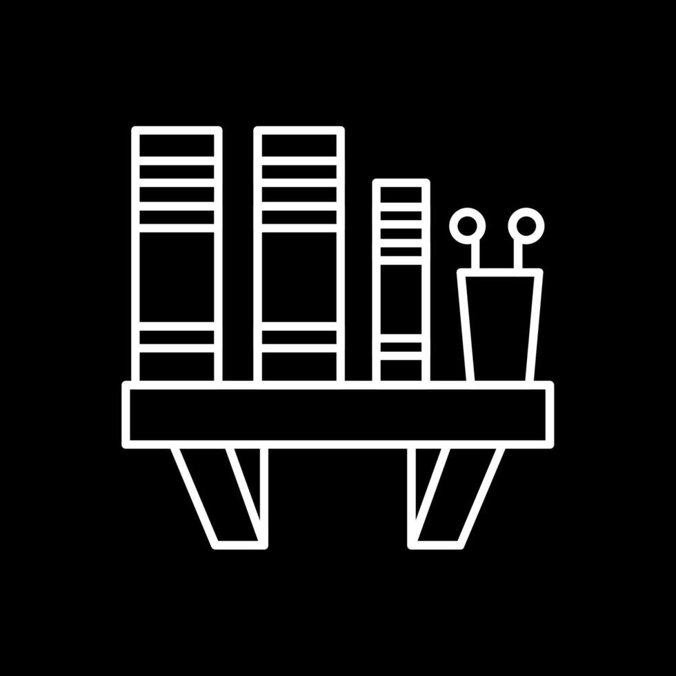 Book Shelf Line Inverted Icon vector