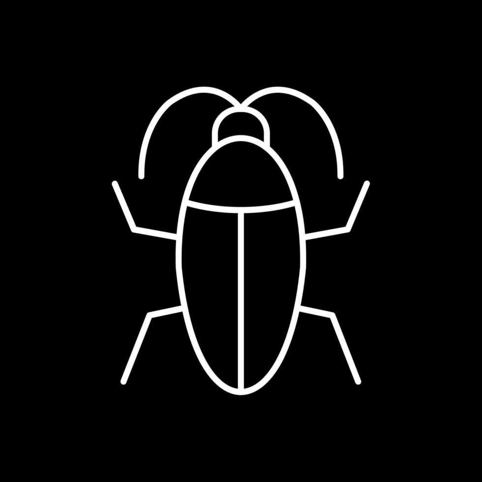 Cockroach Line Inverted Icon vector