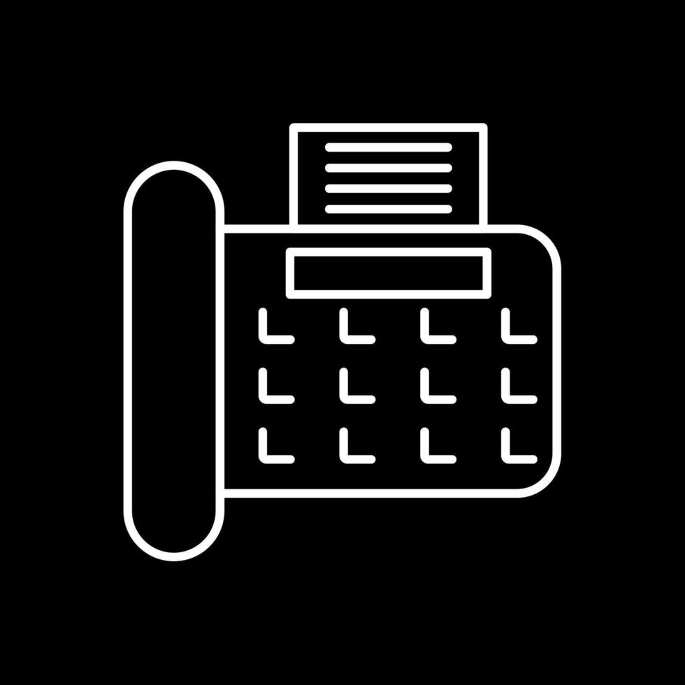 Fax Line Inverted Icon vector