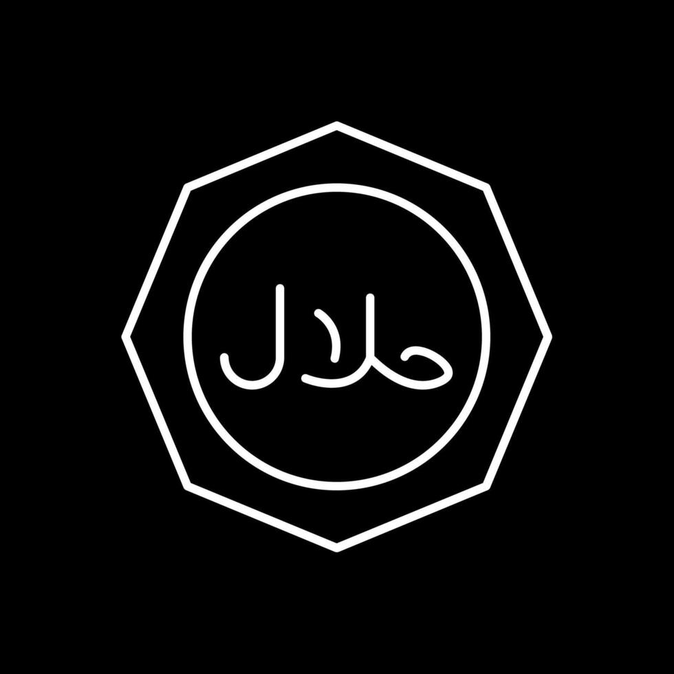 Halal Line Inverted Icon vector