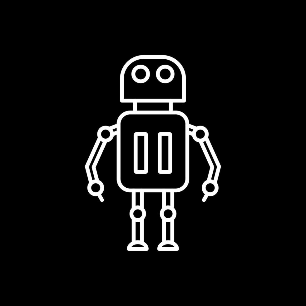 icono de línea de robot invertida vector