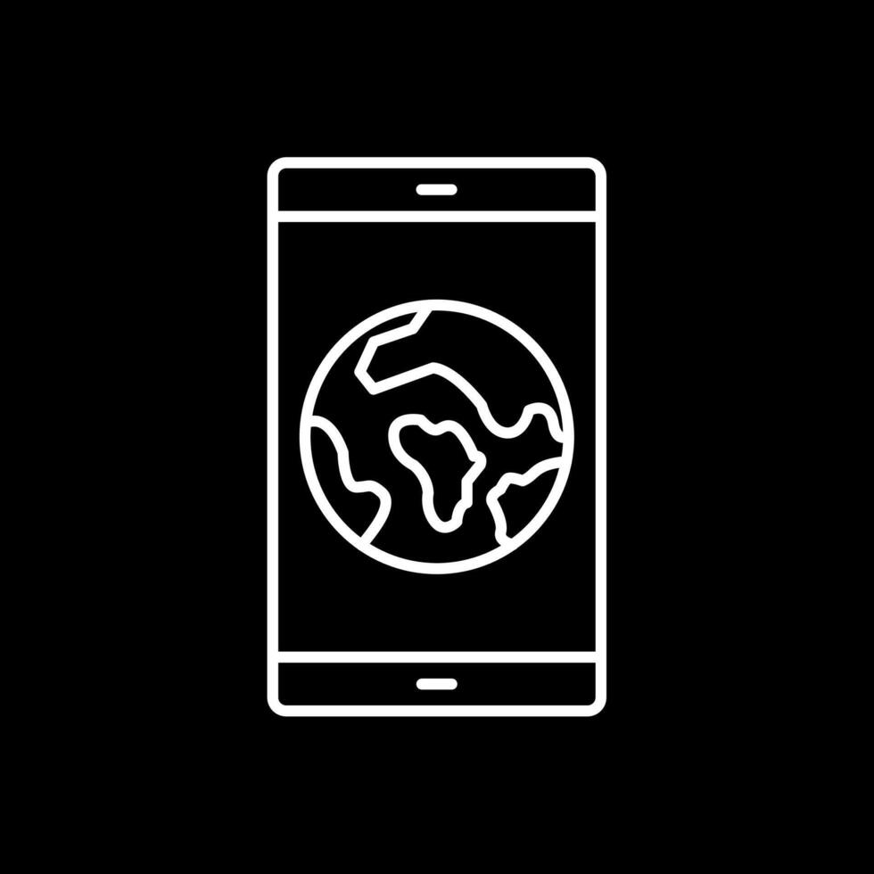 Smartphone Line Inverted Icon vector