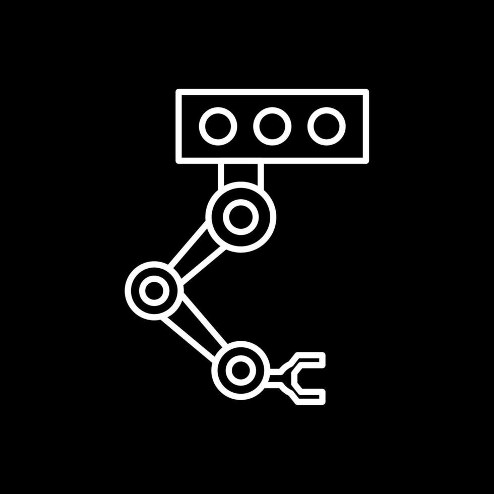 Industrial Robot Line Inverted Icon vector