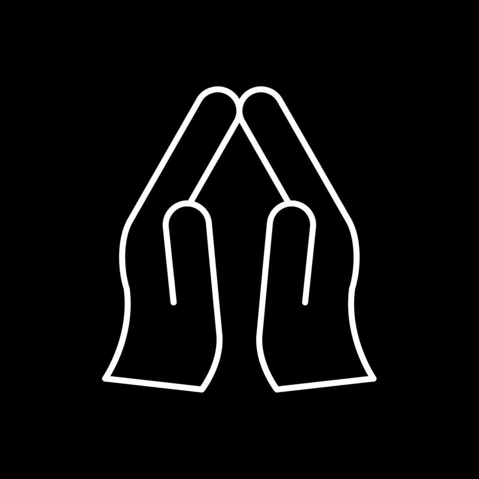 Pray Line Inverted Icon vector